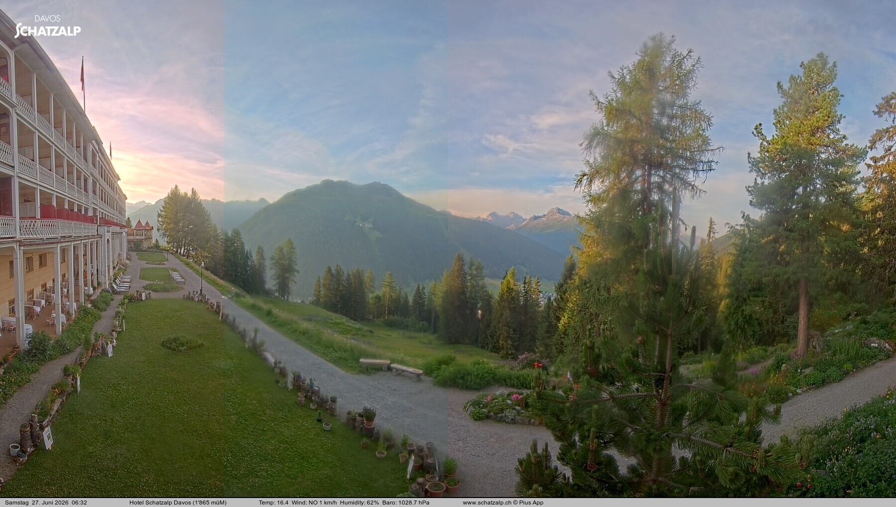 Archived image Webcam Schatzalp Hotel, Davos