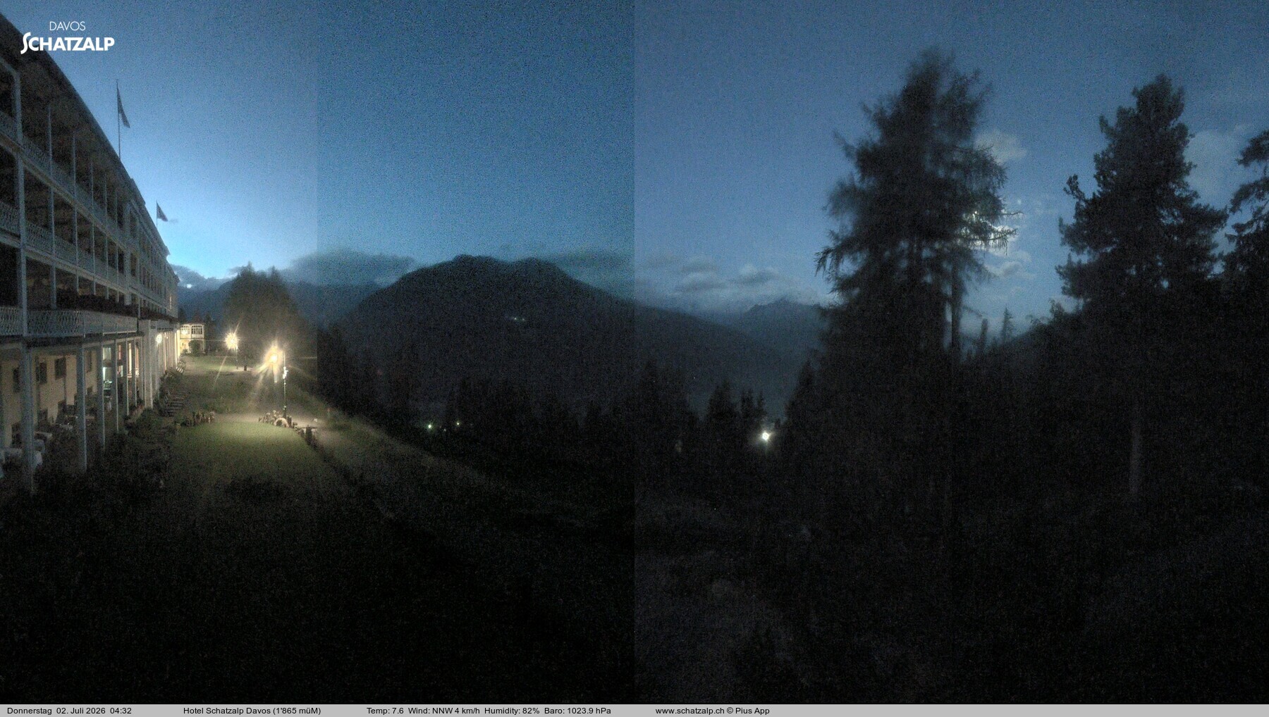 Archived image Webcam Schatzalp Hotel, Davos