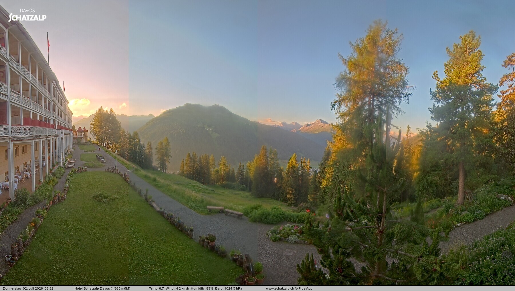 Archived image Webcam Schatzalp Hotel, Davos