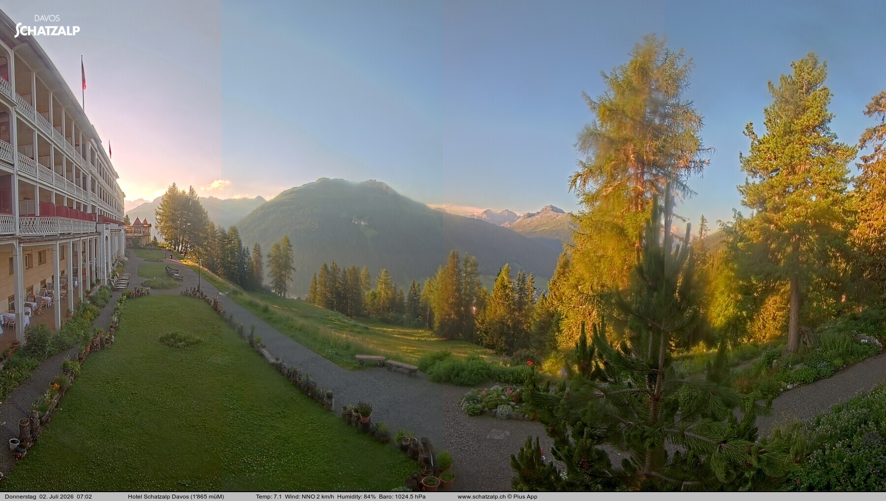 Archived image Webcam Schatzalp Hotel, Davos