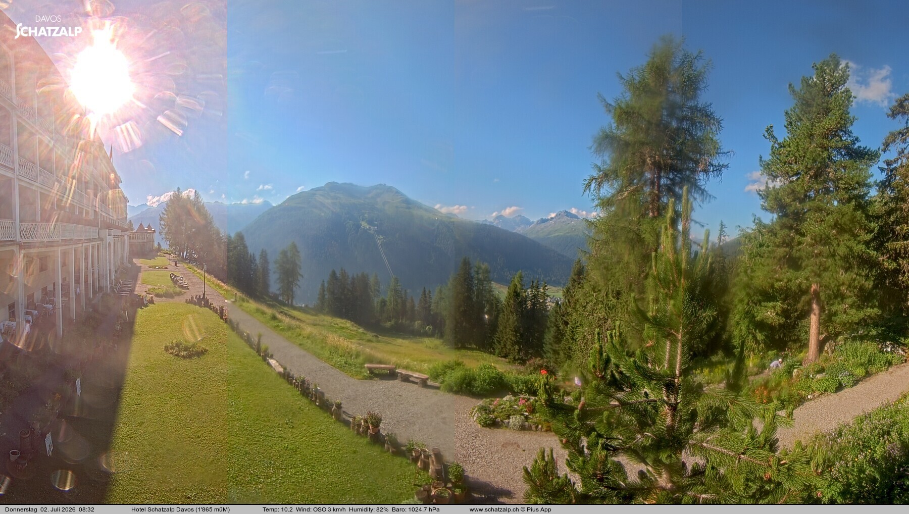 Archived image Webcam Schatzalp Hotel, Davos