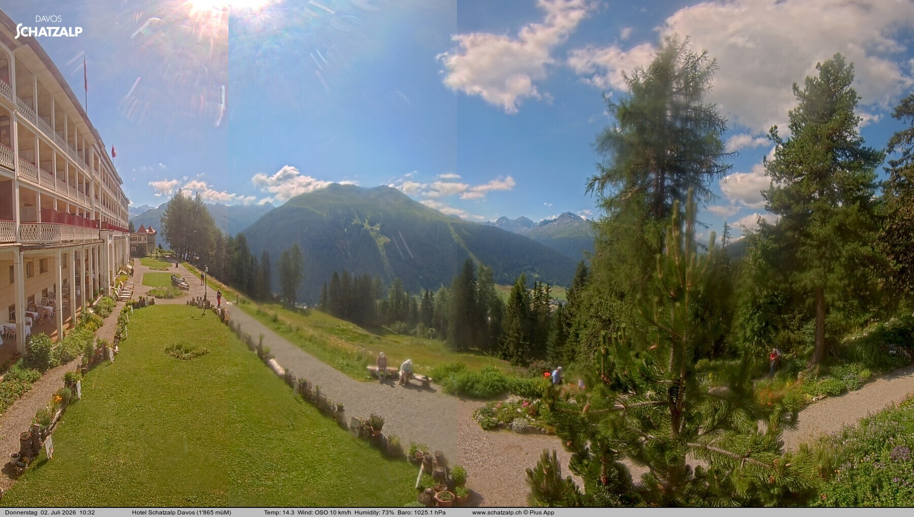 Archived image Webcam Schatzalp Hotel, Davos
