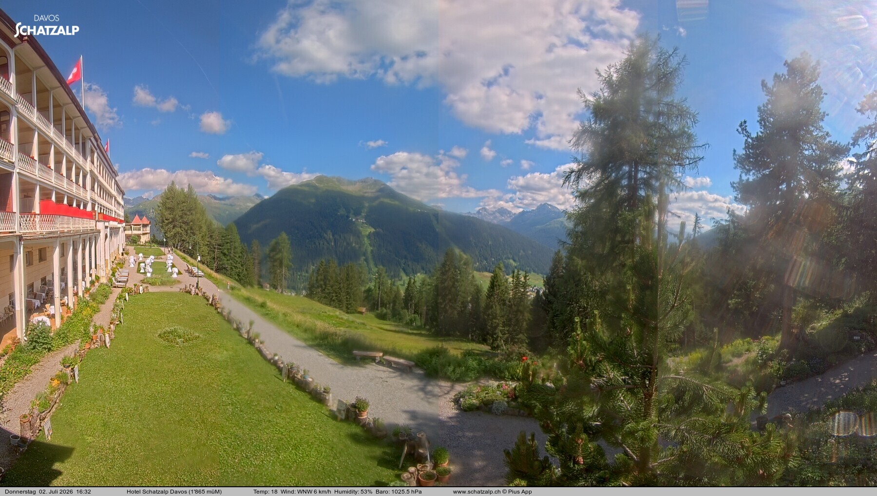 Archived image Webcam Schatzalp Hotel, Davos