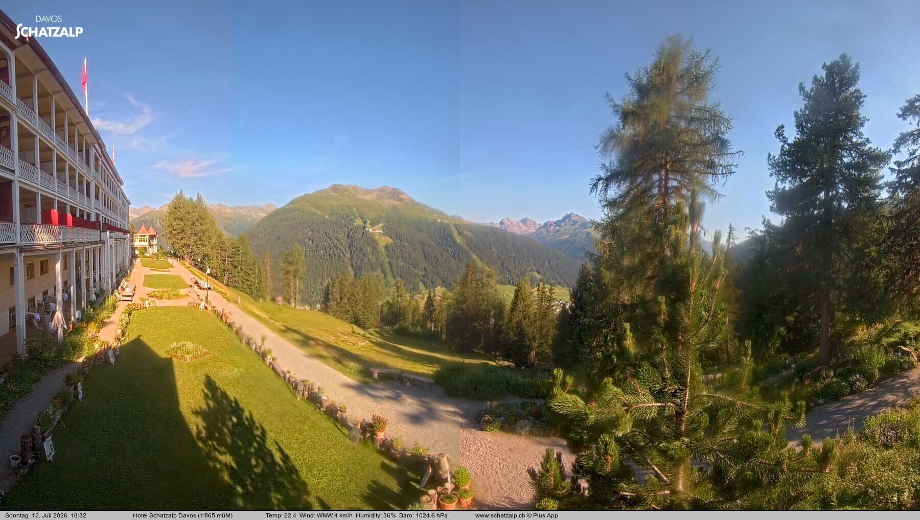 Archived image Webcam Schatzalp Hotel, Davos