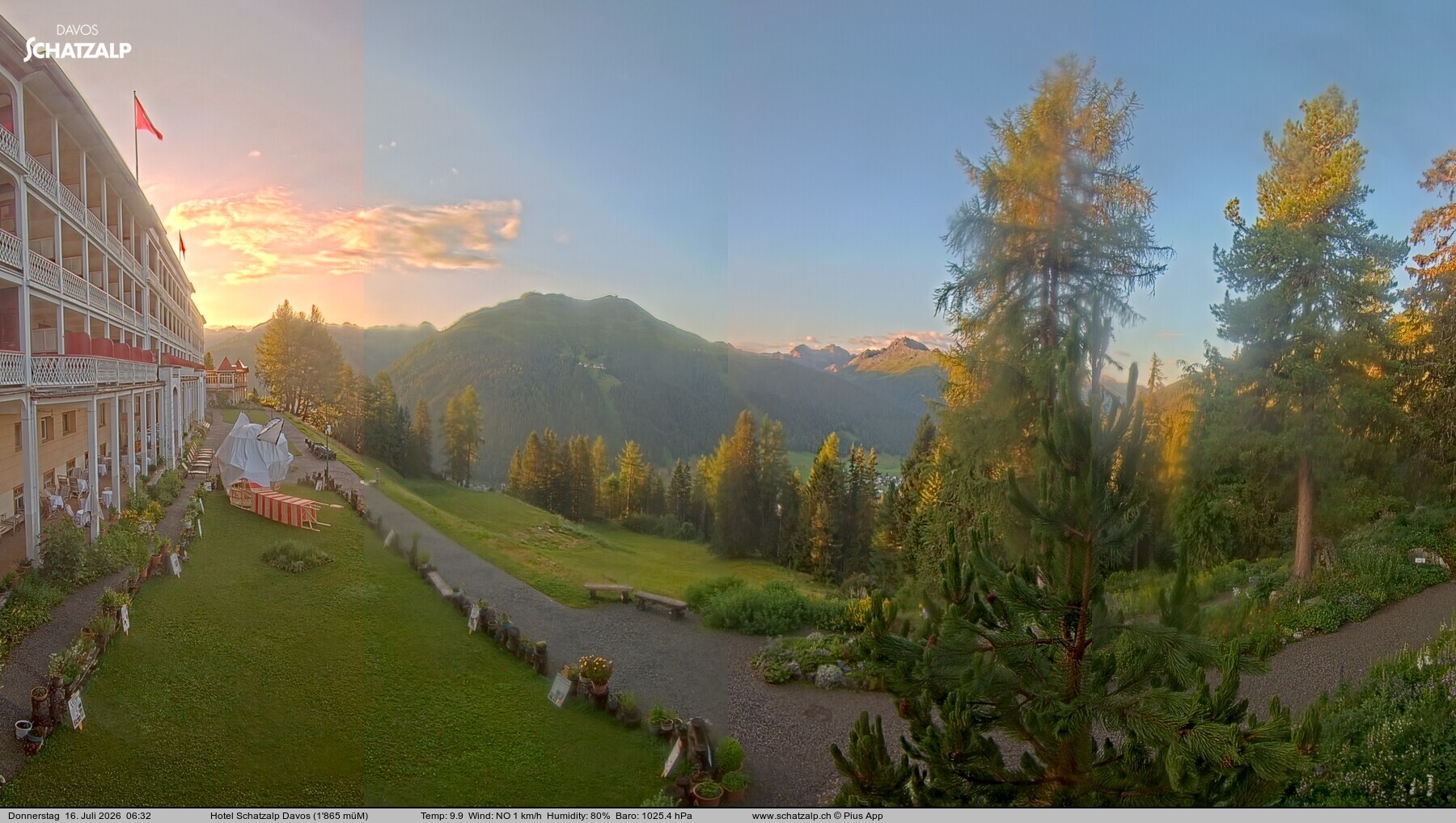 Archived image Webcam Schatzalp Hotel, Davos