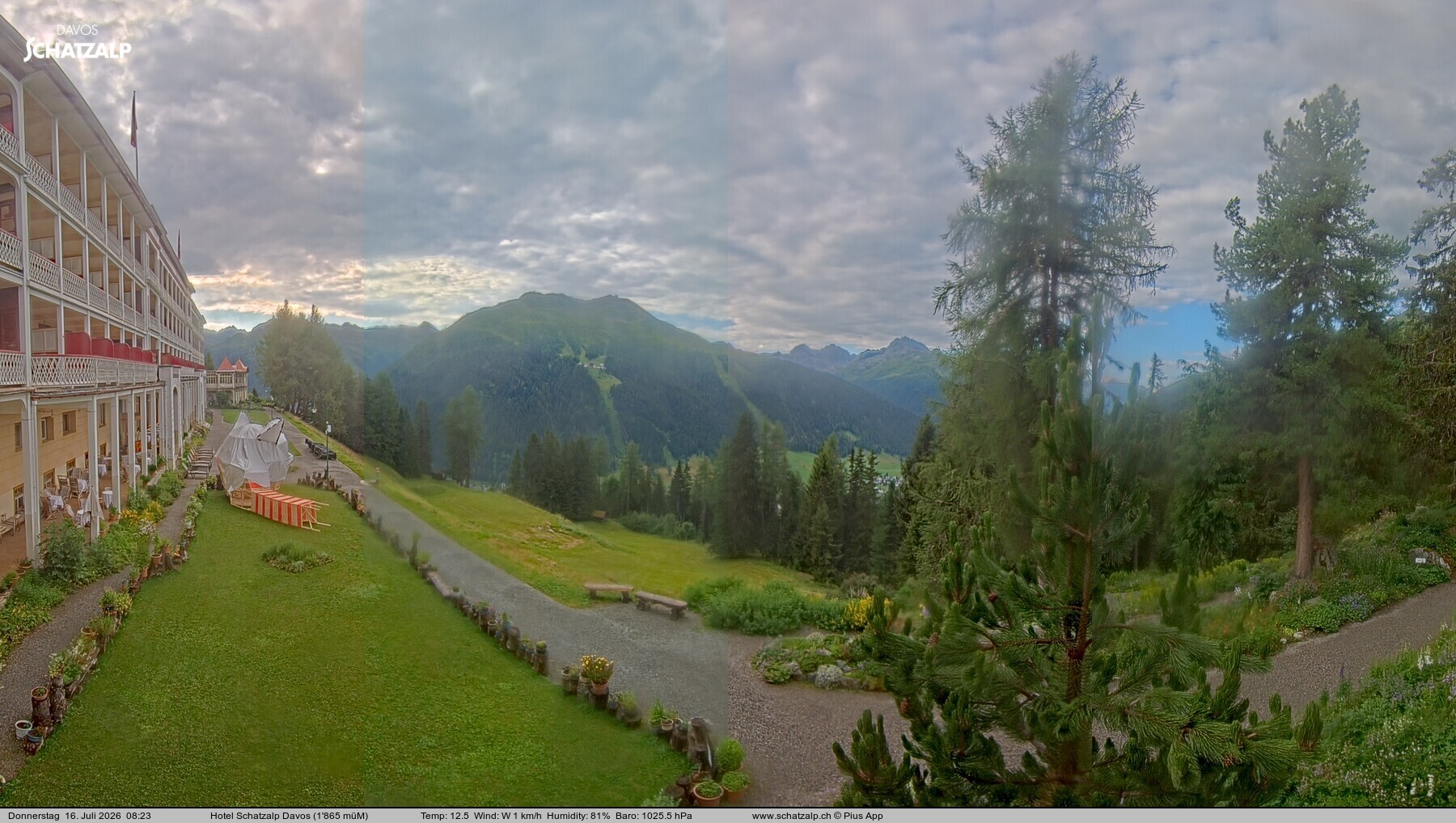 Archived image Webcam Schatzalp Hotel, Davos