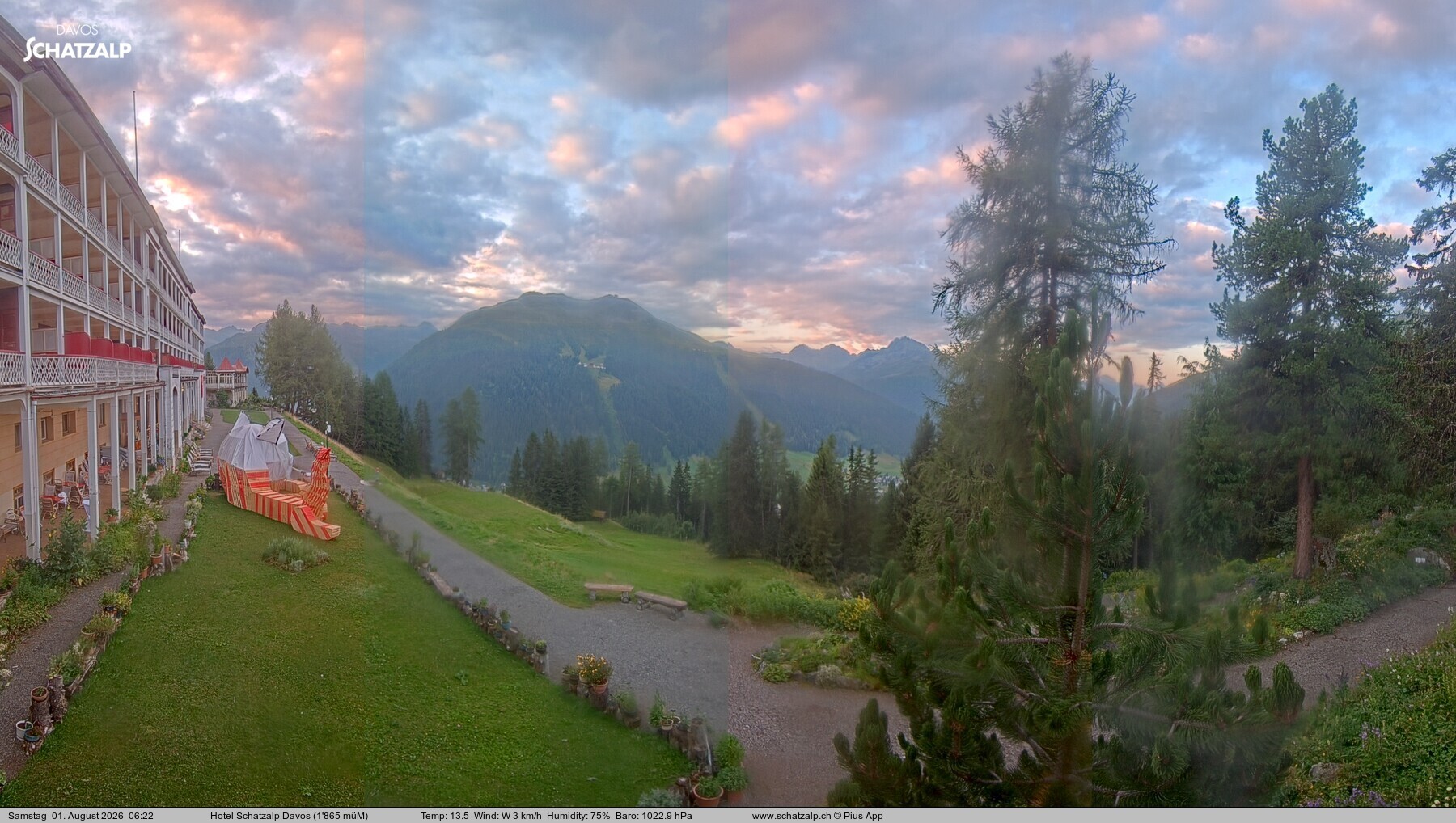Archived image Webcam Schatzalp Hotel, Davos