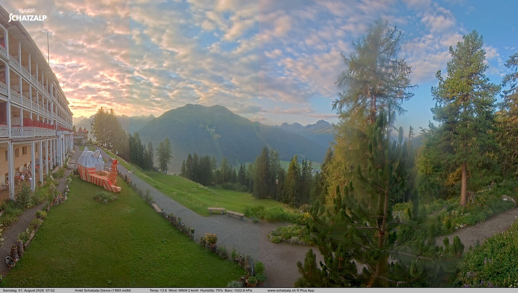 Archived image Webcam Schatzalp Hotel, Davos