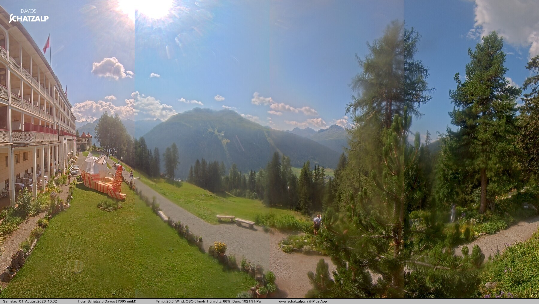 Archived image Webcam Schatzalp Hotel, Davos