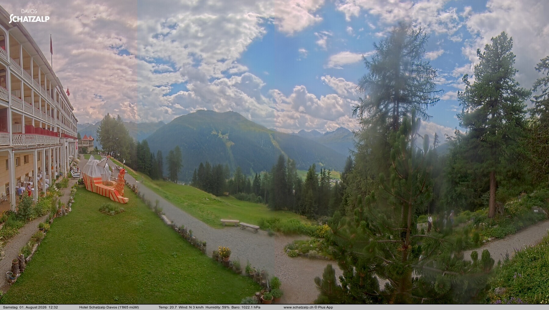 Archived image Webcam Schatzalp Hotel, Davos