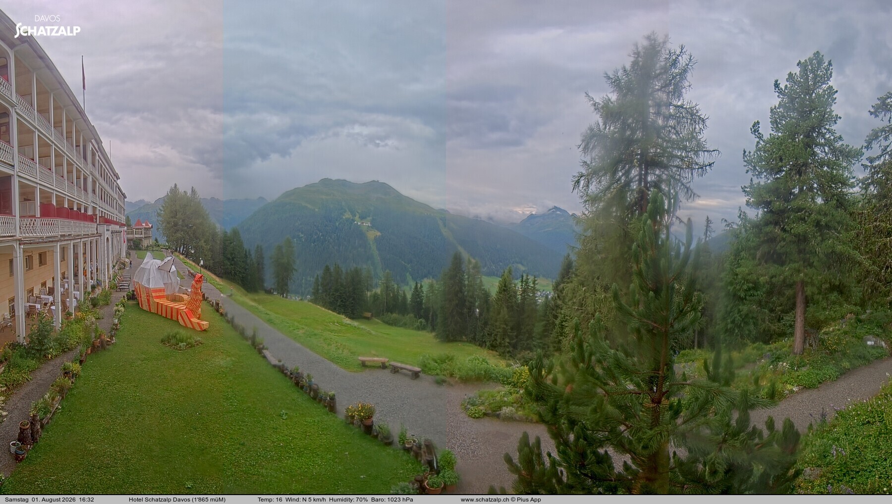 Archived image Webcam Schatzalp Hotel, Davos