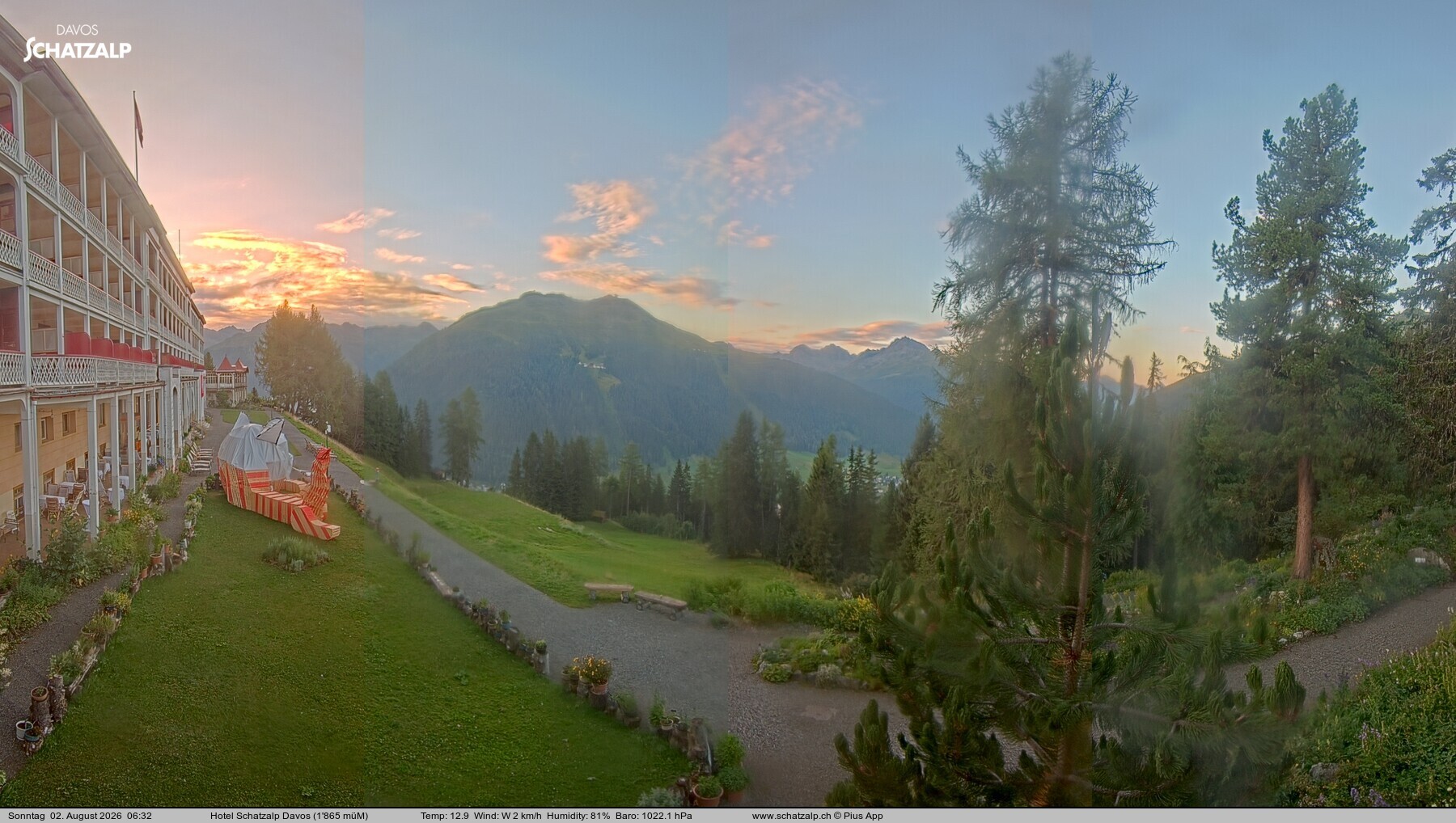 Archived image Webcam Schatzalp Hotel, Davos