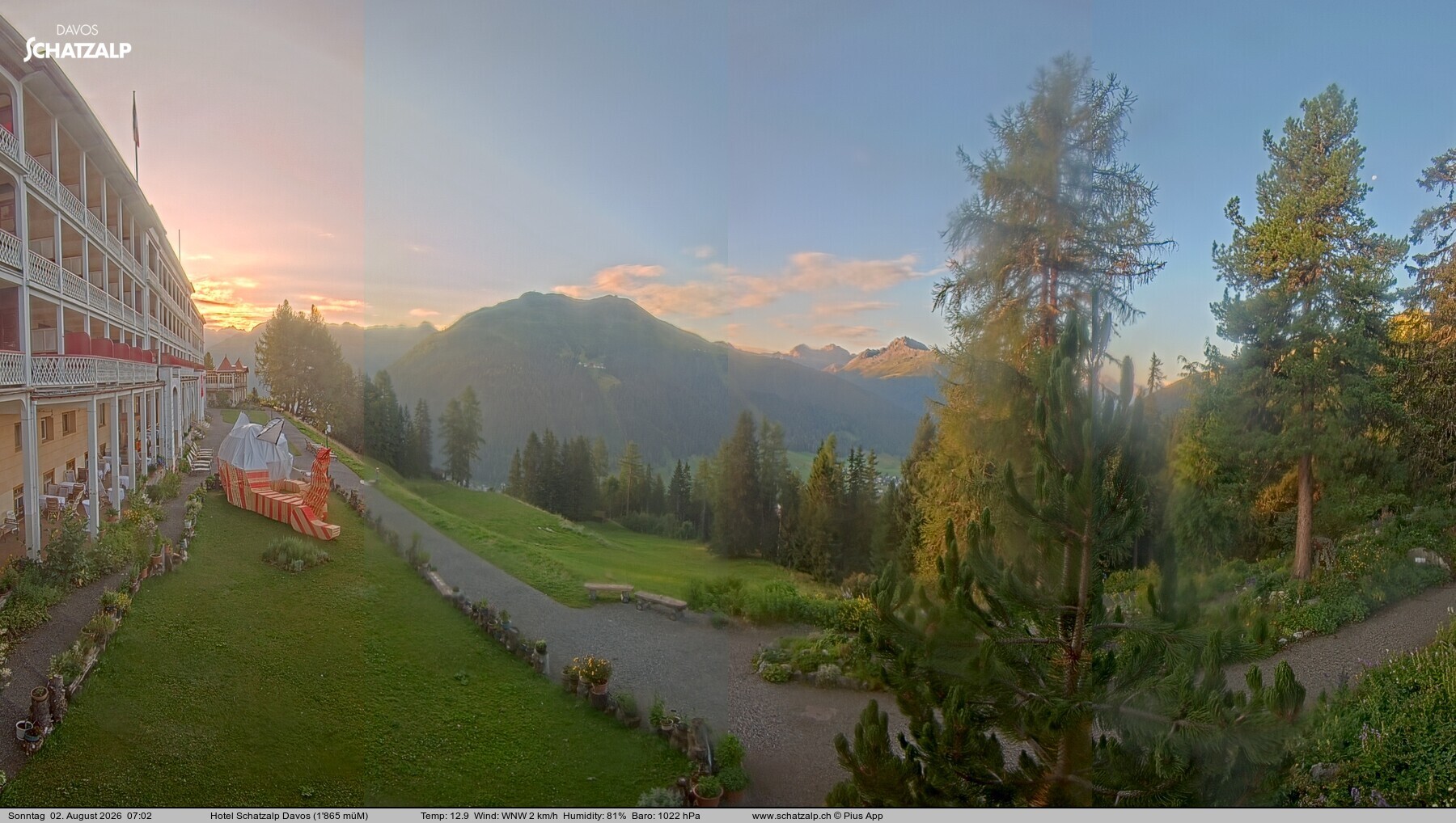 Archived image Webcam Schatzalp Hotel, Davos