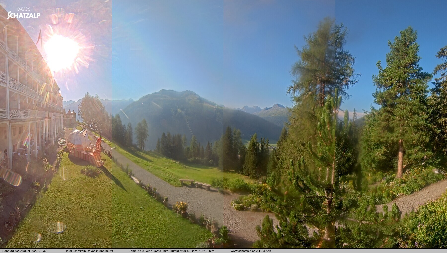 Archived image Webcam Schatzalp Hotel, Davos