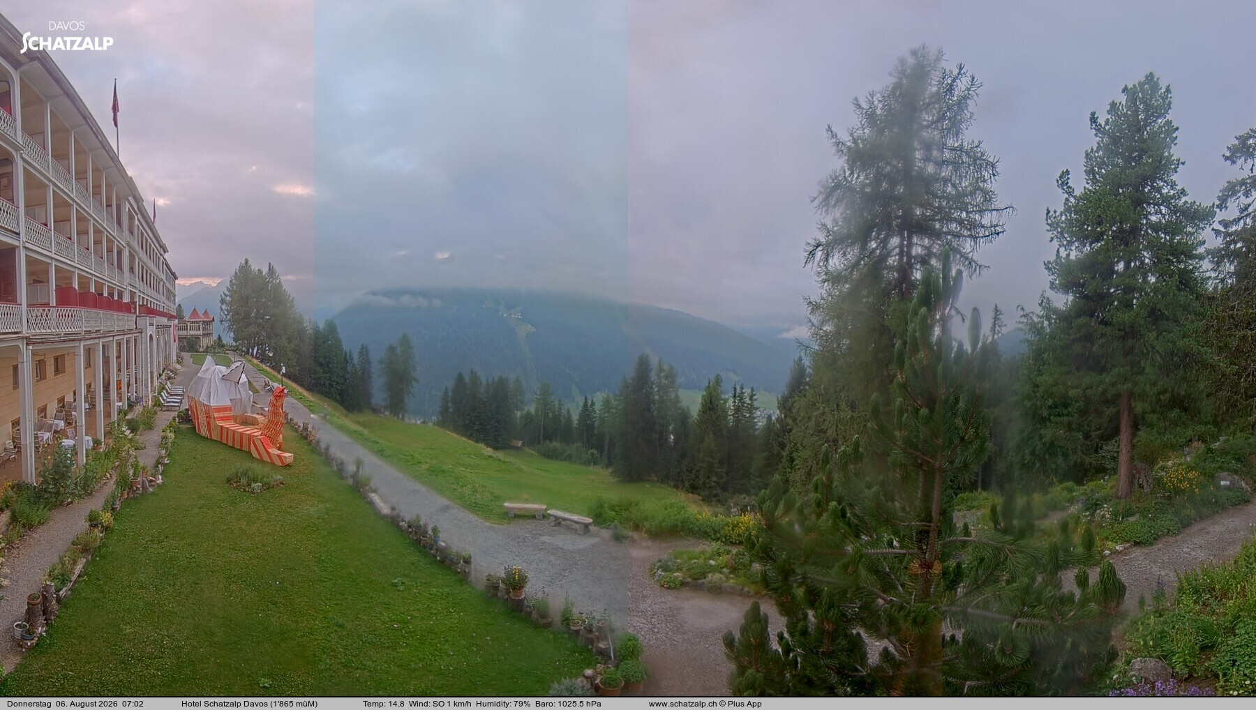 Archived image Webcam Schatzalp Hotel, Davos