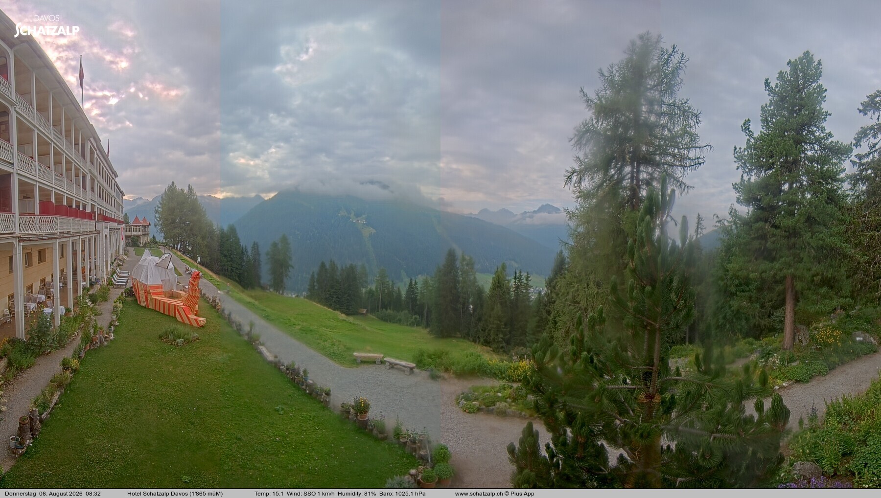 Archived image Webcam Schatzalp Hotel, Davos