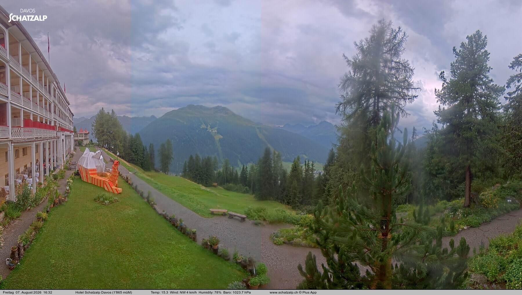 Archived image Webcam Schatzalp Hotel, Davos