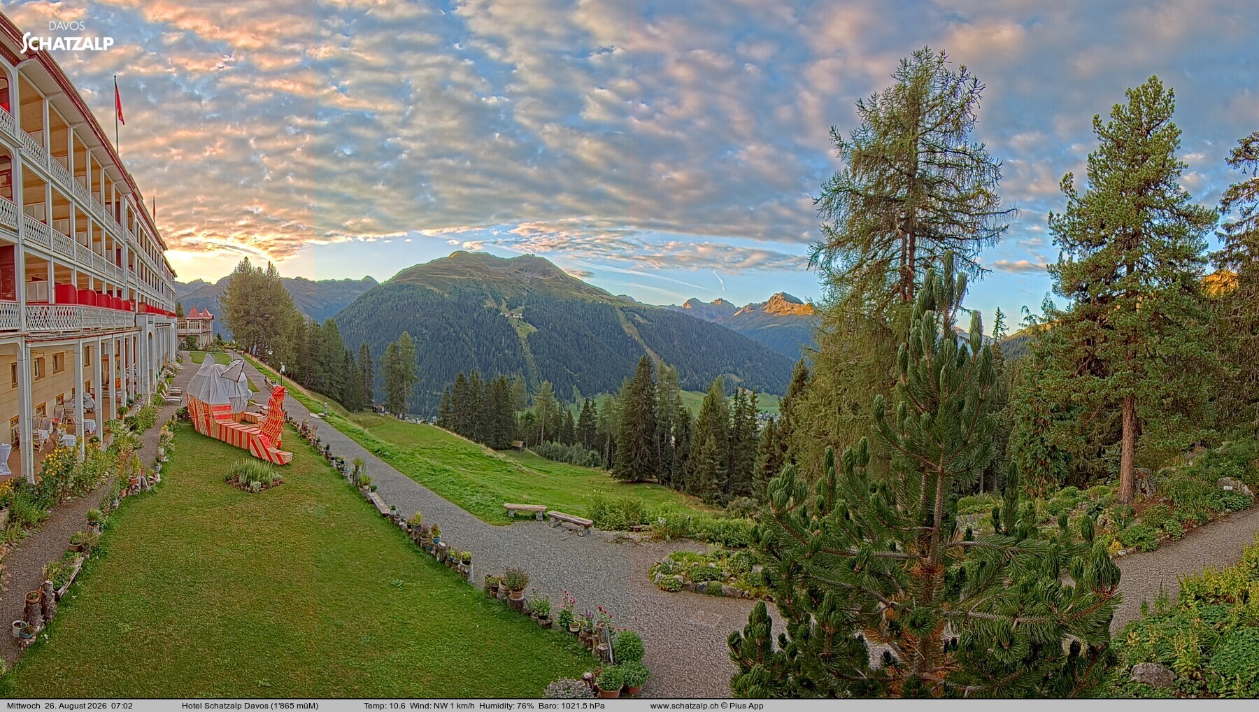 Archived image Webcam Schatzalp Hotel, Davos