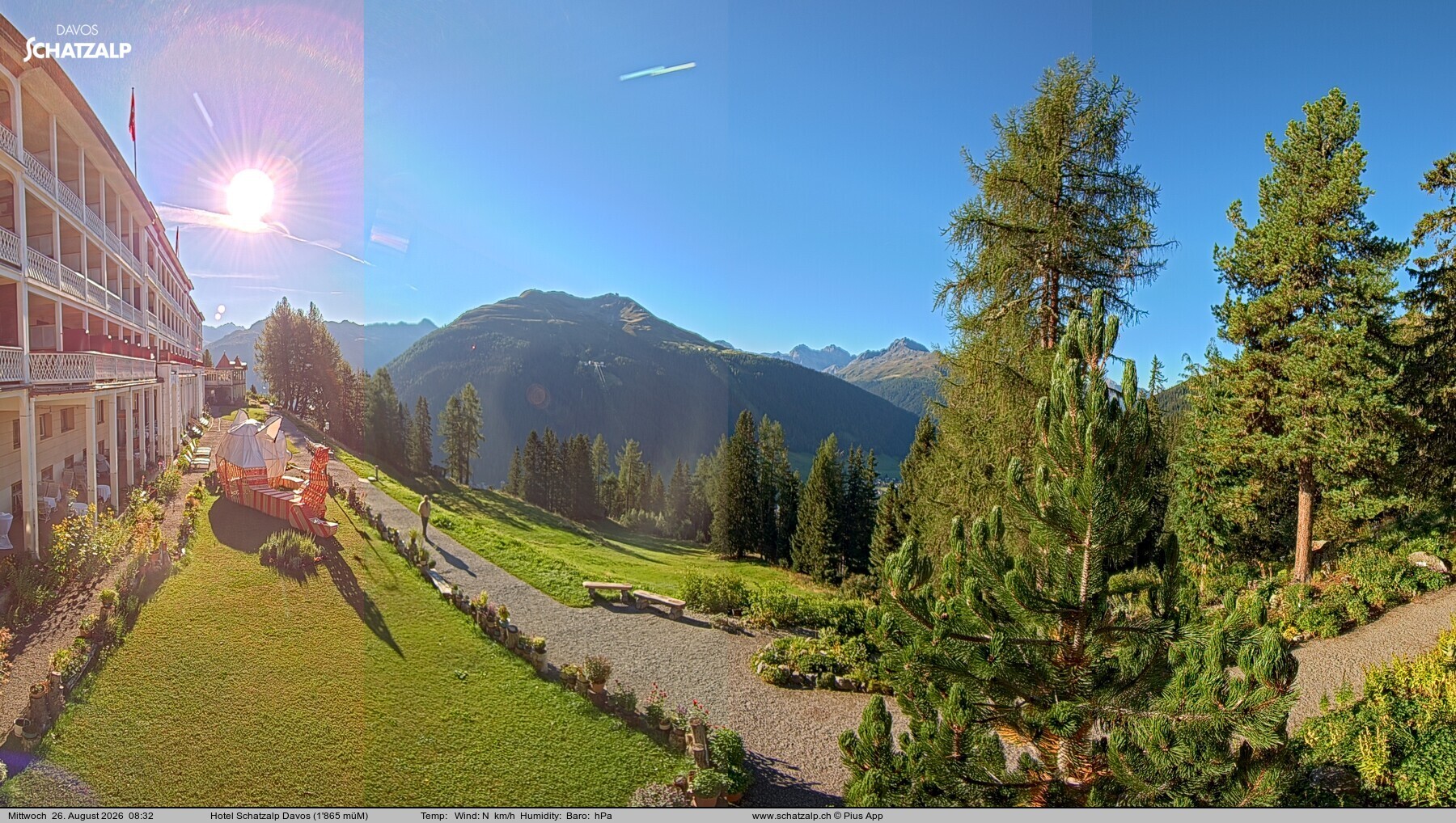 Archived image Webcam Schatzalp Hotel, Davos