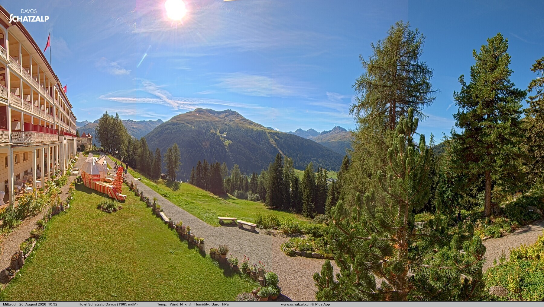 Archived image Webcam Schatzalp Hotel, Davos