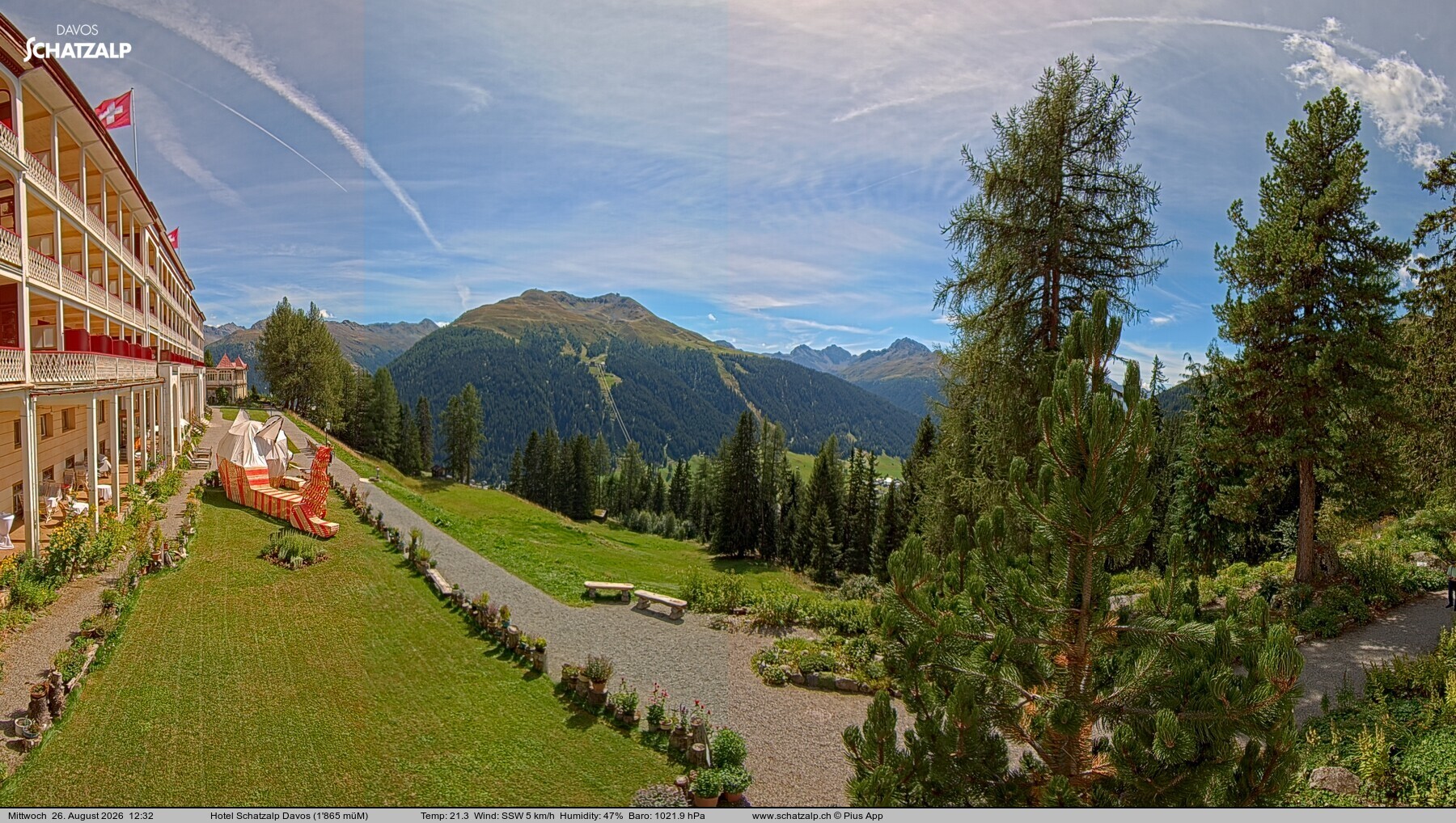 Archived image Webcam Schatzalp Hotel, Davos