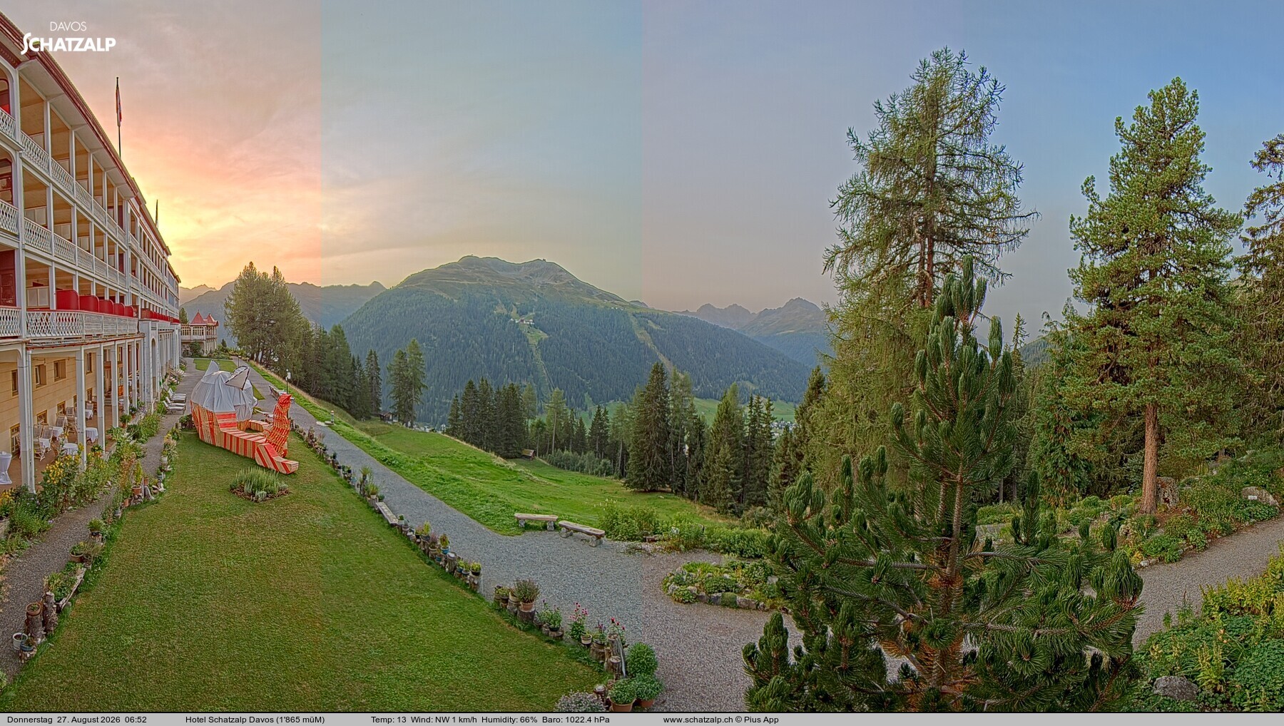 Archived image Webcam Schatzalp Hotel, Davos