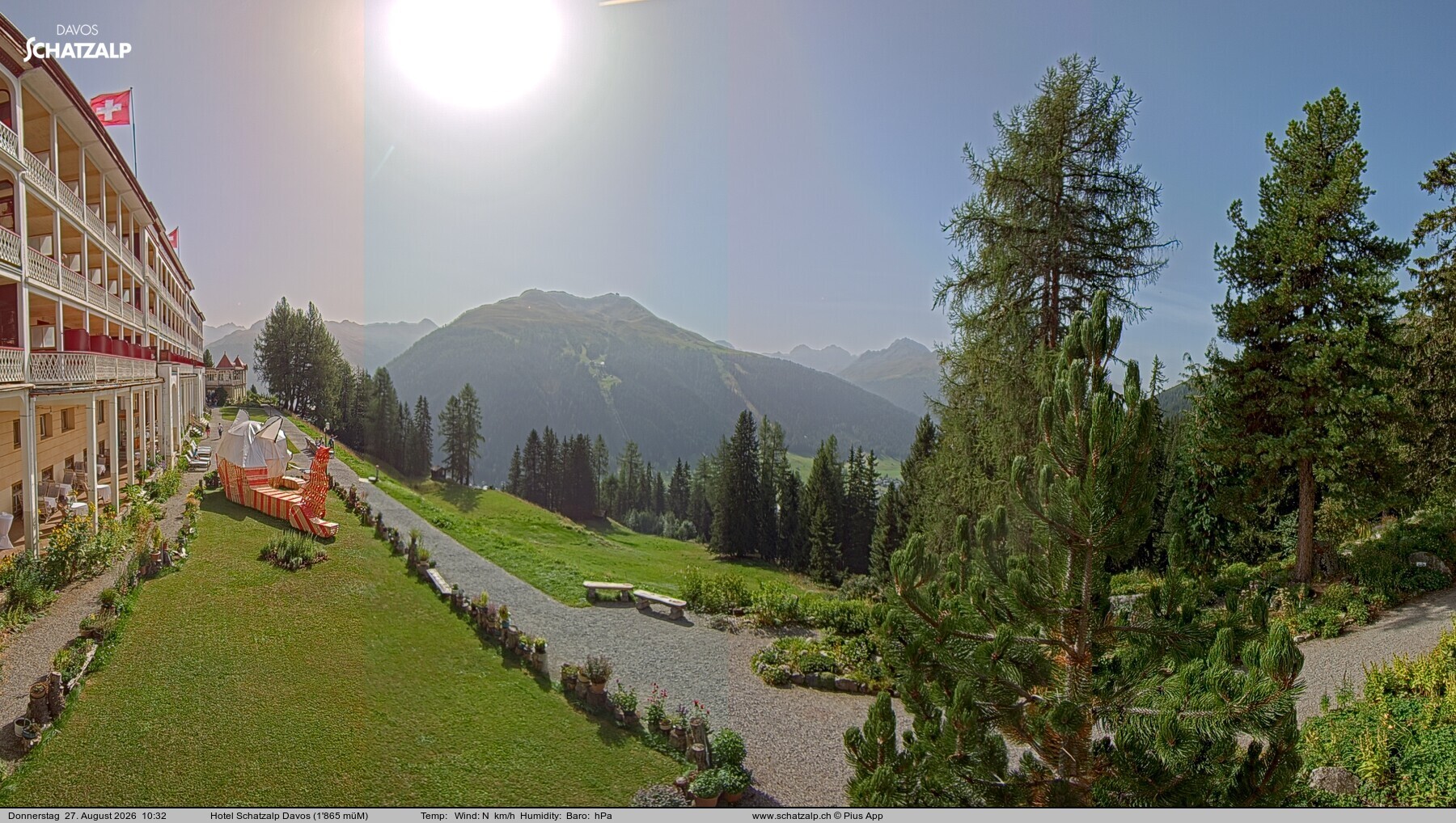 Archived image Webcam Schatzalp Hotel, Davos
