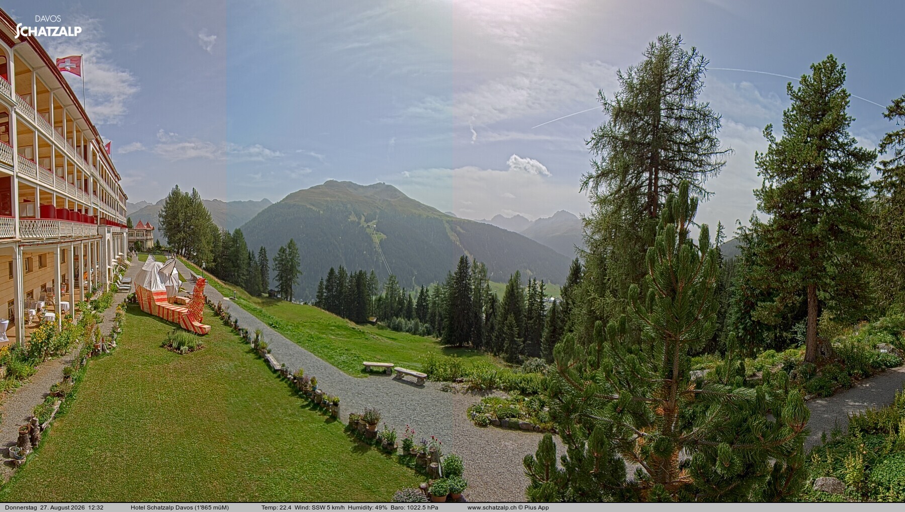 Archived image Webcam Schatzalp Hotel, Davos
