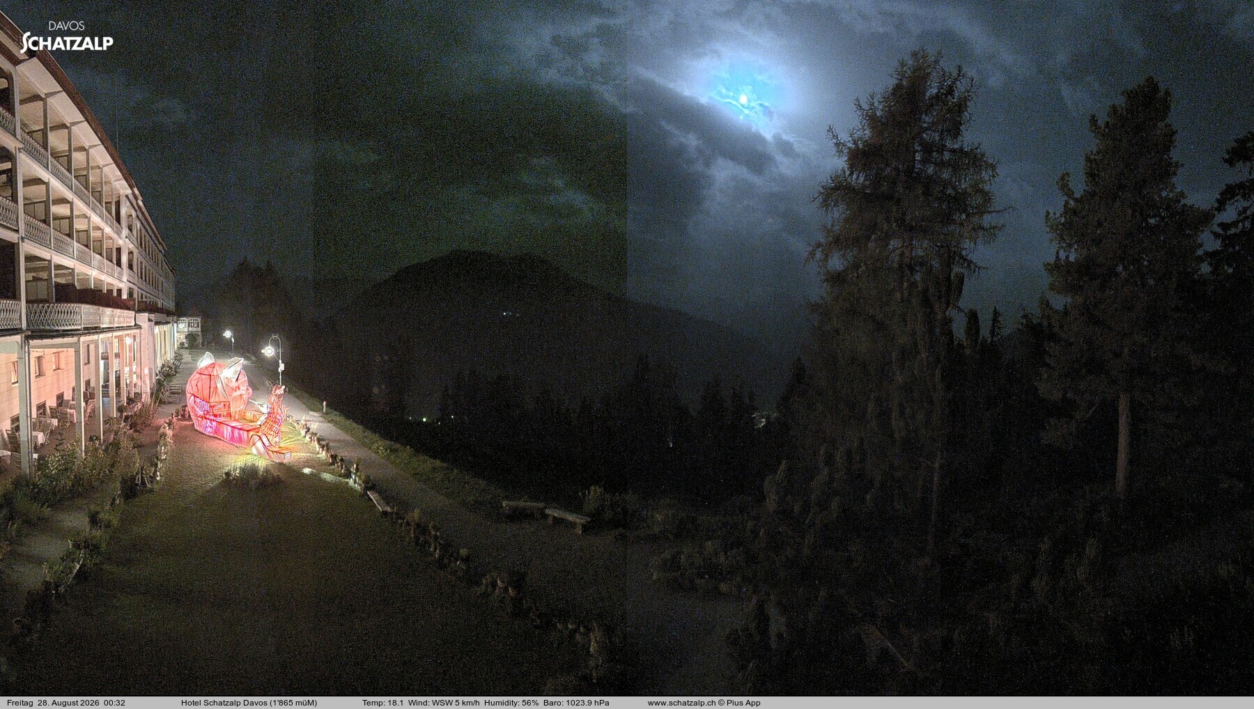 Archived image Webcam Schatzalp Hotel, Davos