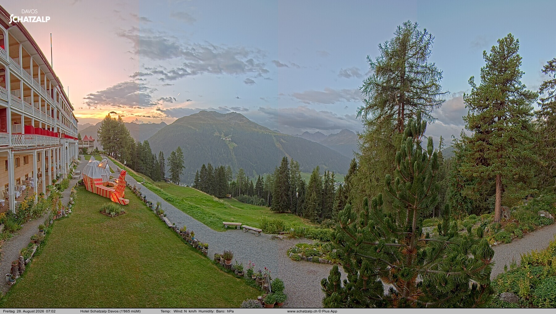 Archived image Webcam Schatzalp Hotel, Davos