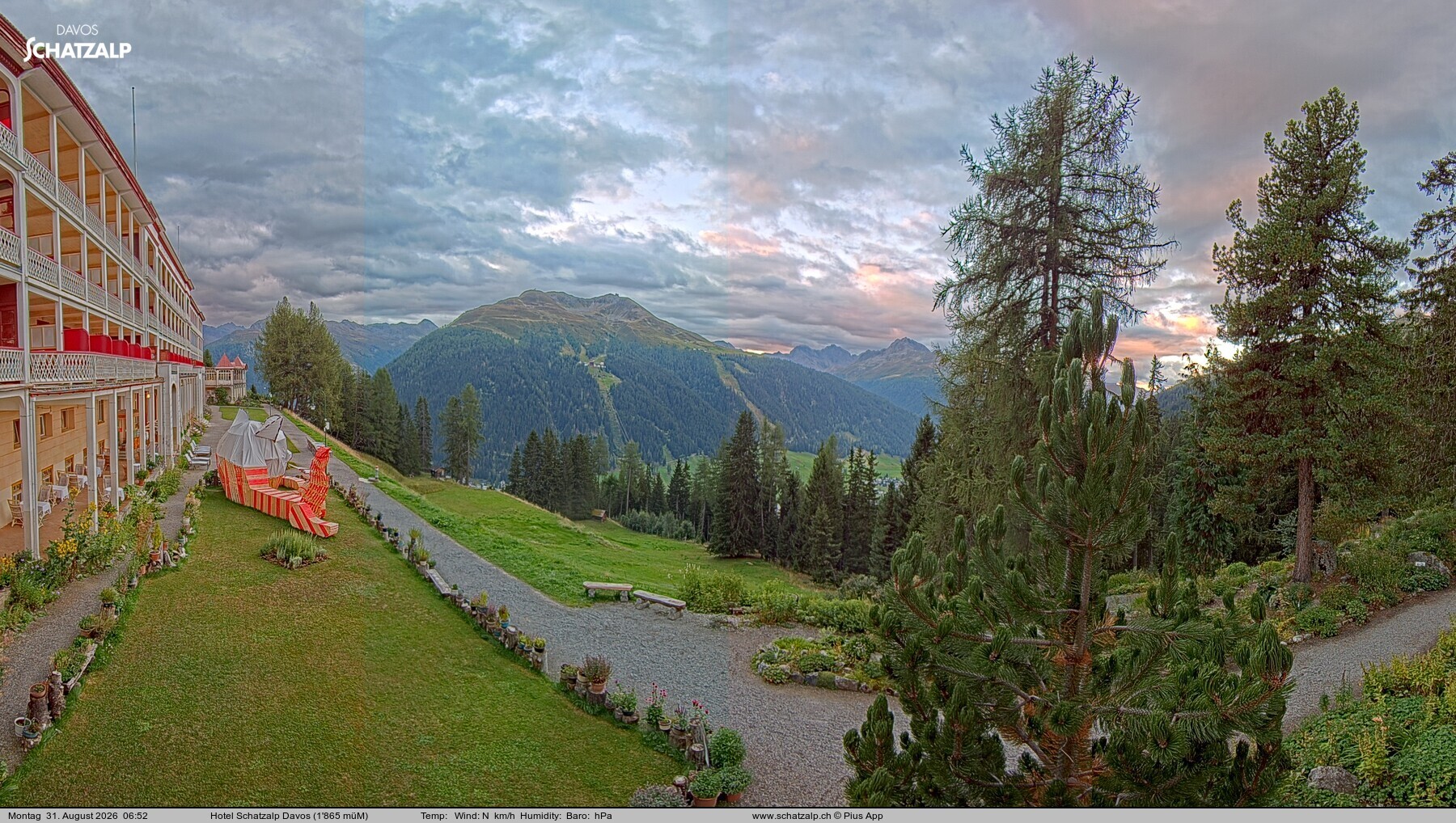 Archived image Webcam Schatzalp Hotel, Davos
