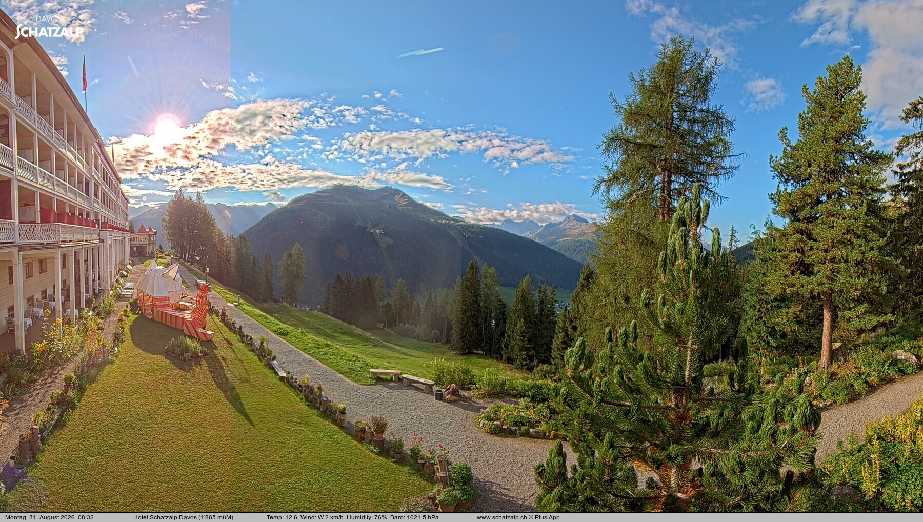 Archived image Webcam Schatzalp Hotel, Davos