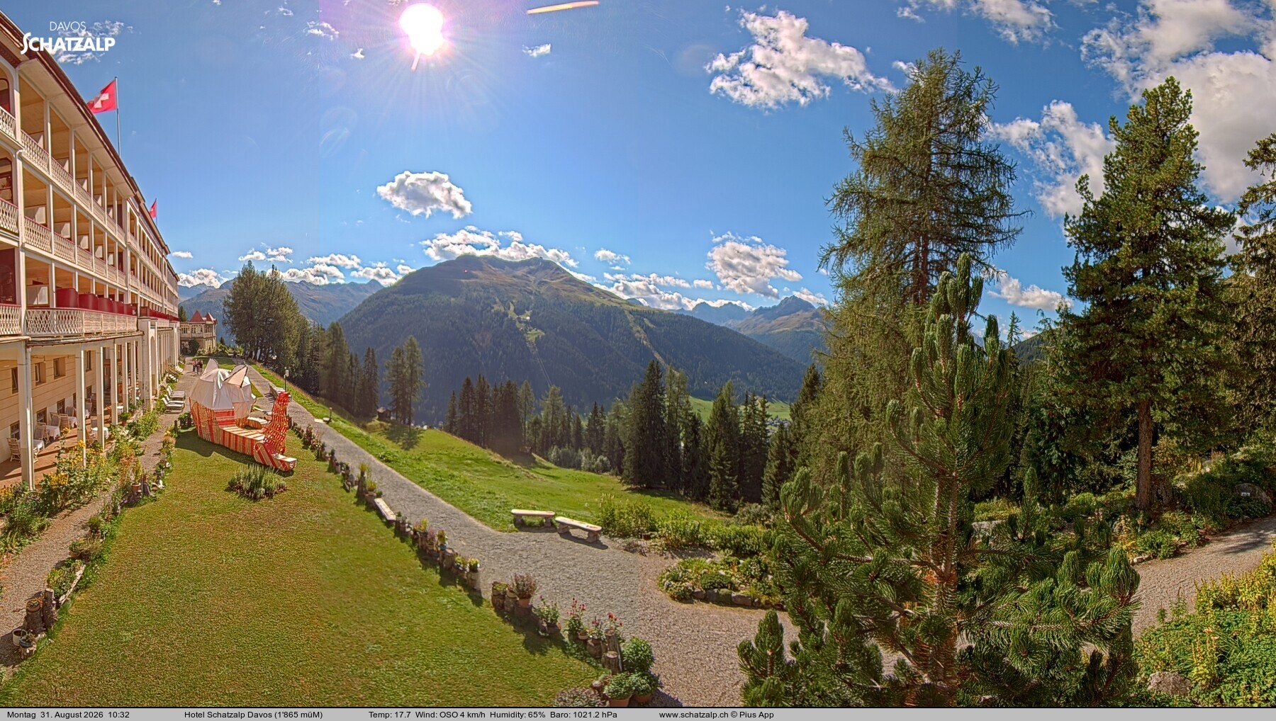 Archived image Webcam Schatzalp Hotel, Davos