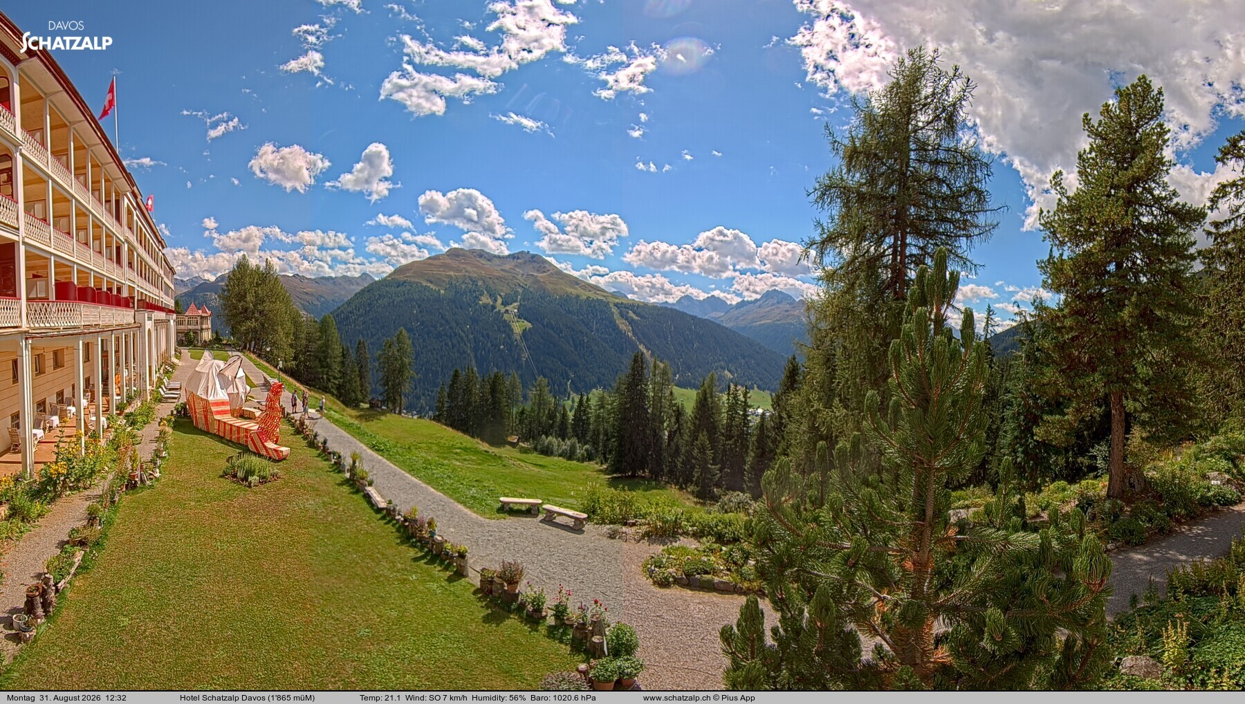 Archived image Webcam Schatzalp Hotel, Davos