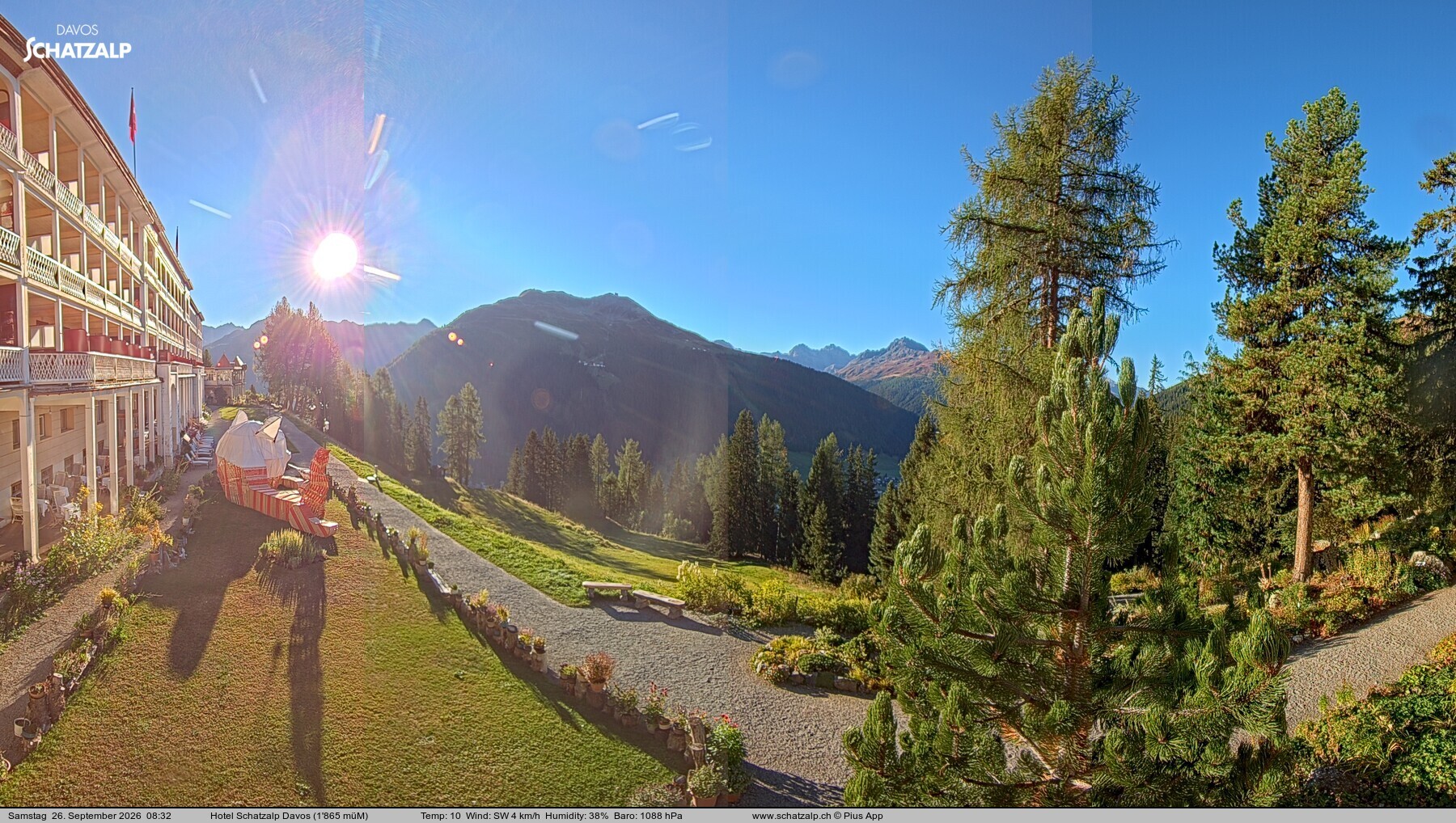 Archived image Webcam Schatzalp Hotel, Davos