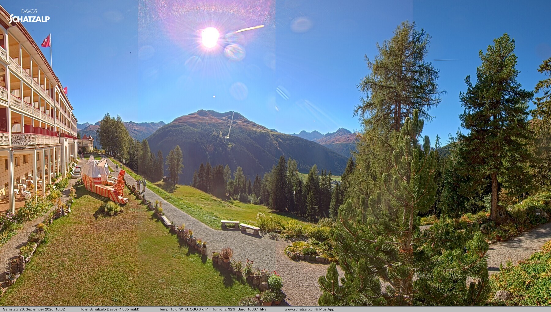 Archived image Webcam Schatzalp Hotel, Davos