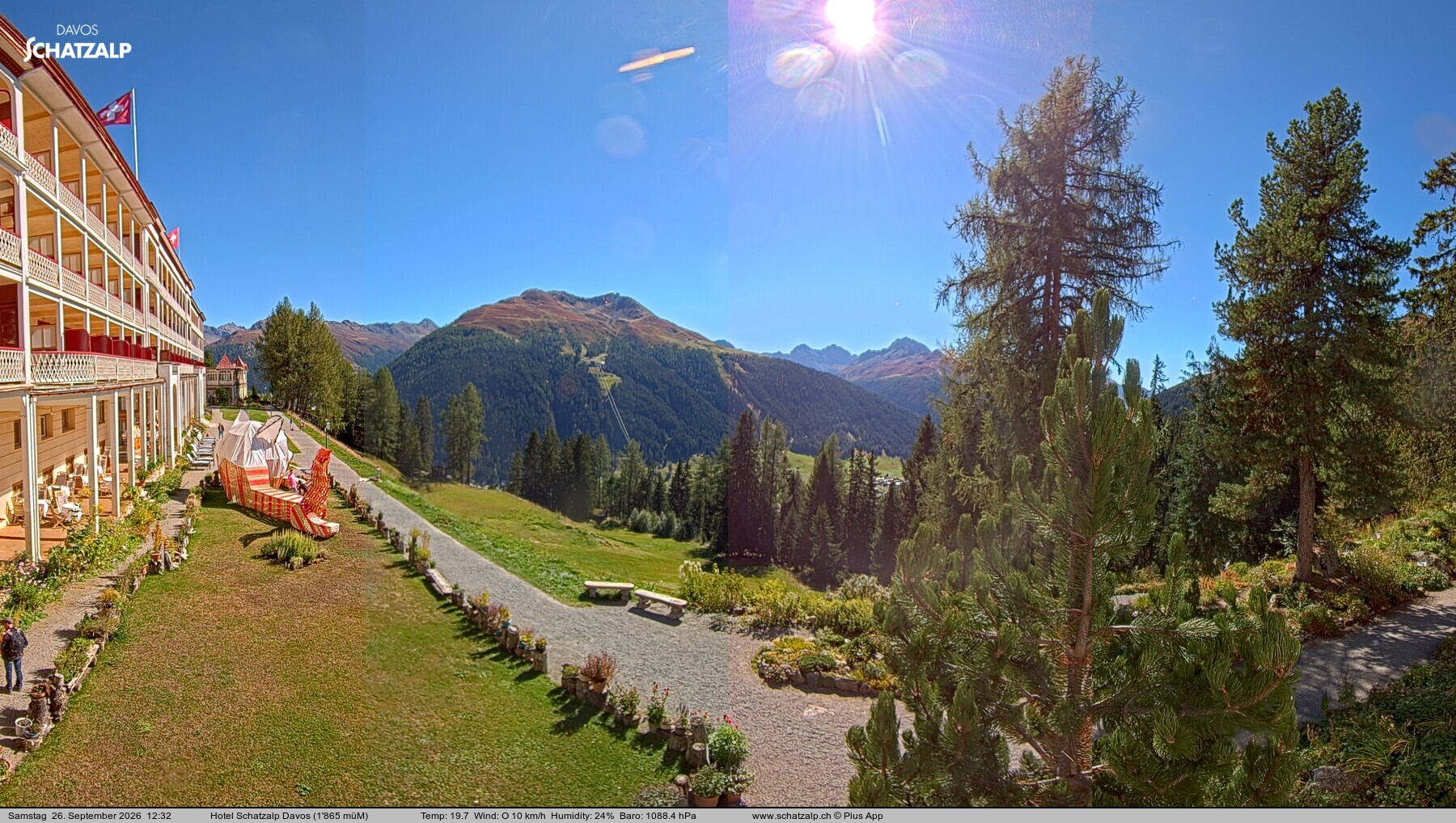 Archived image Webcam Schatzalp Hotel, Davos