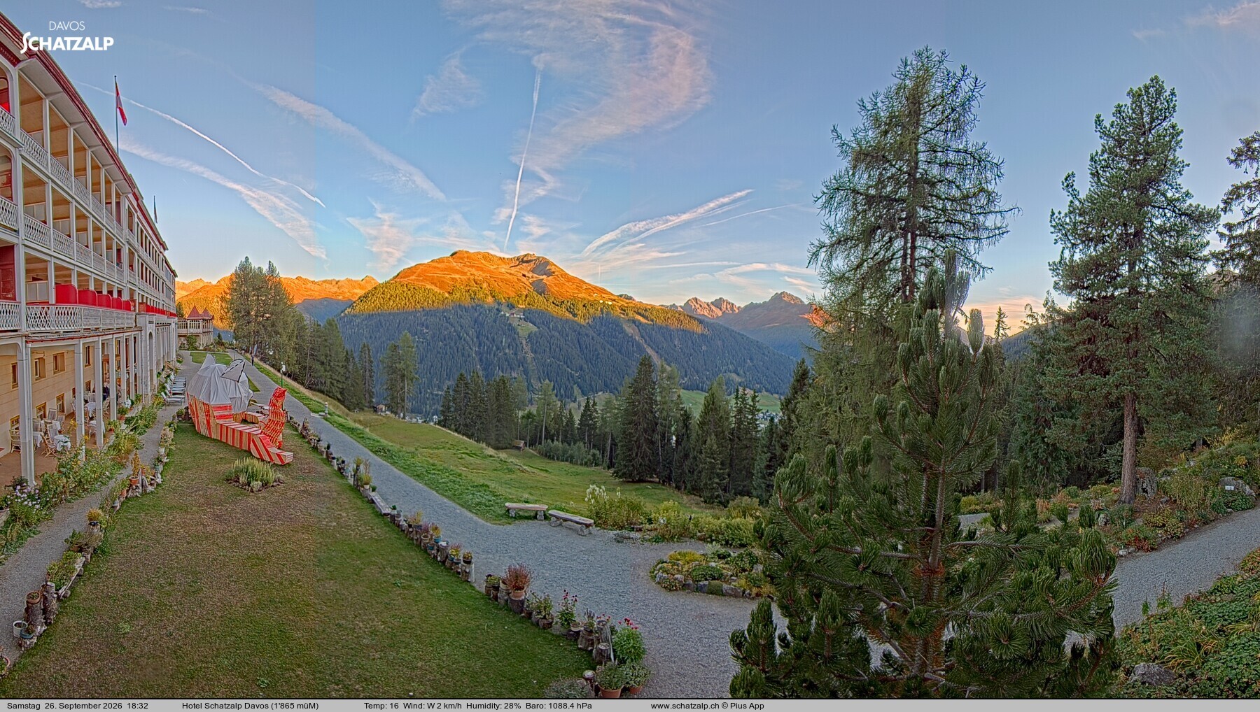 Archived image Webcam Schatzalp Hotel, Davos