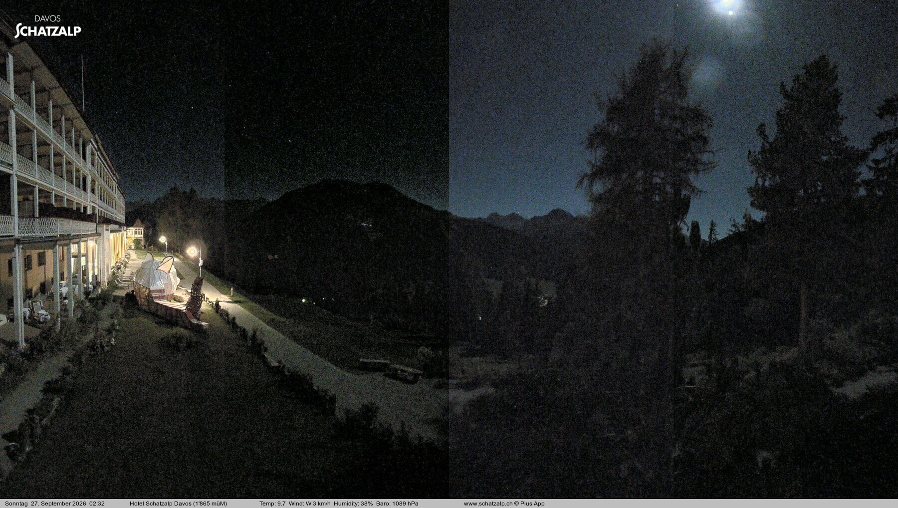 Archived image Webcam Schatzalp Hotel, Davos