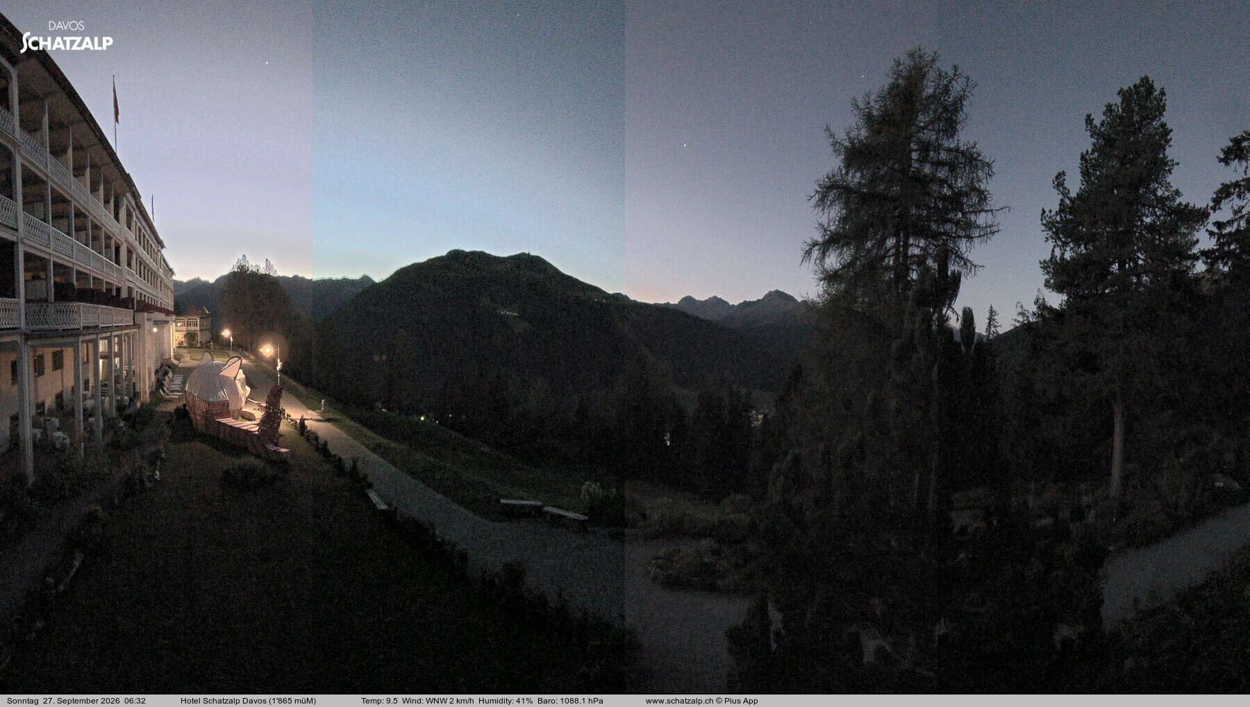 Archived image Webcam Schatzalp Hotel, Davos