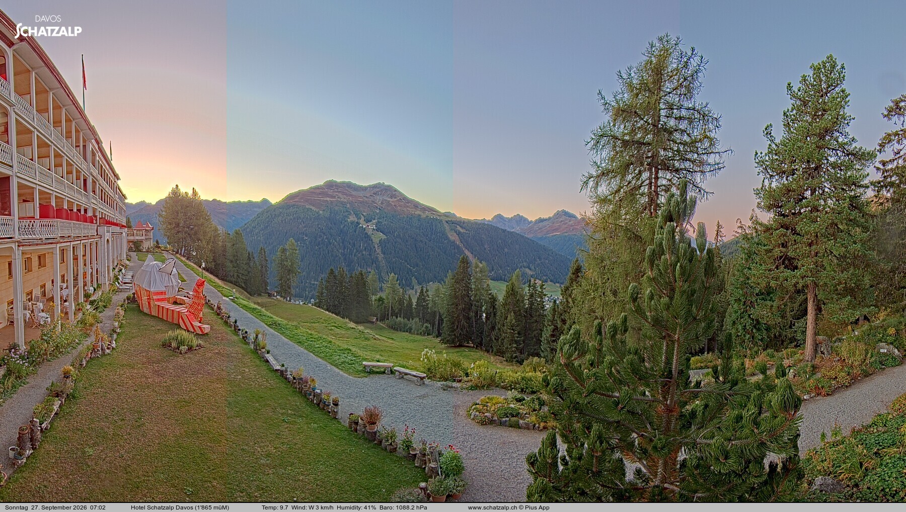 Archived image Webcam Schatzalp Hotel, Davos