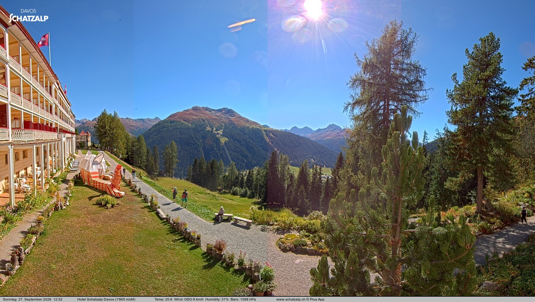Archived image Webcam Schatzalp Hotel, Davos