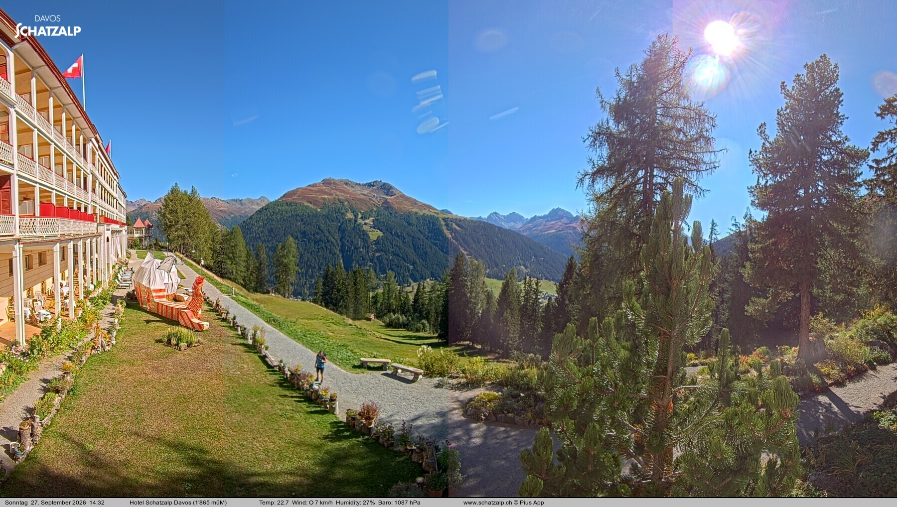 Archived image Webcam Schatzalp Hotel, Davos