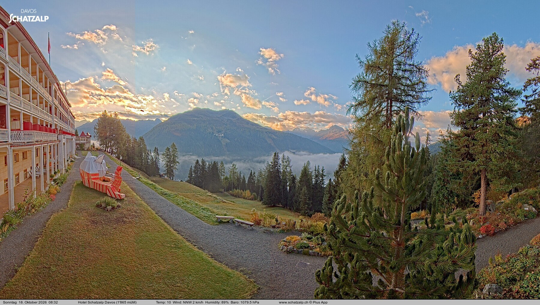 Archived image Webcam Schatzalp Hotel, Davos
