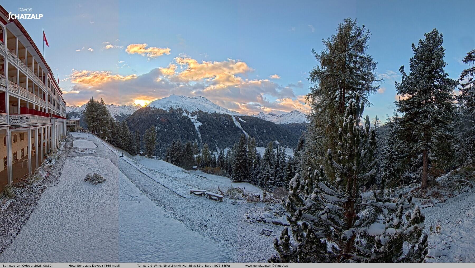 Archived image Webcam Schatzalp Hotel, Davos