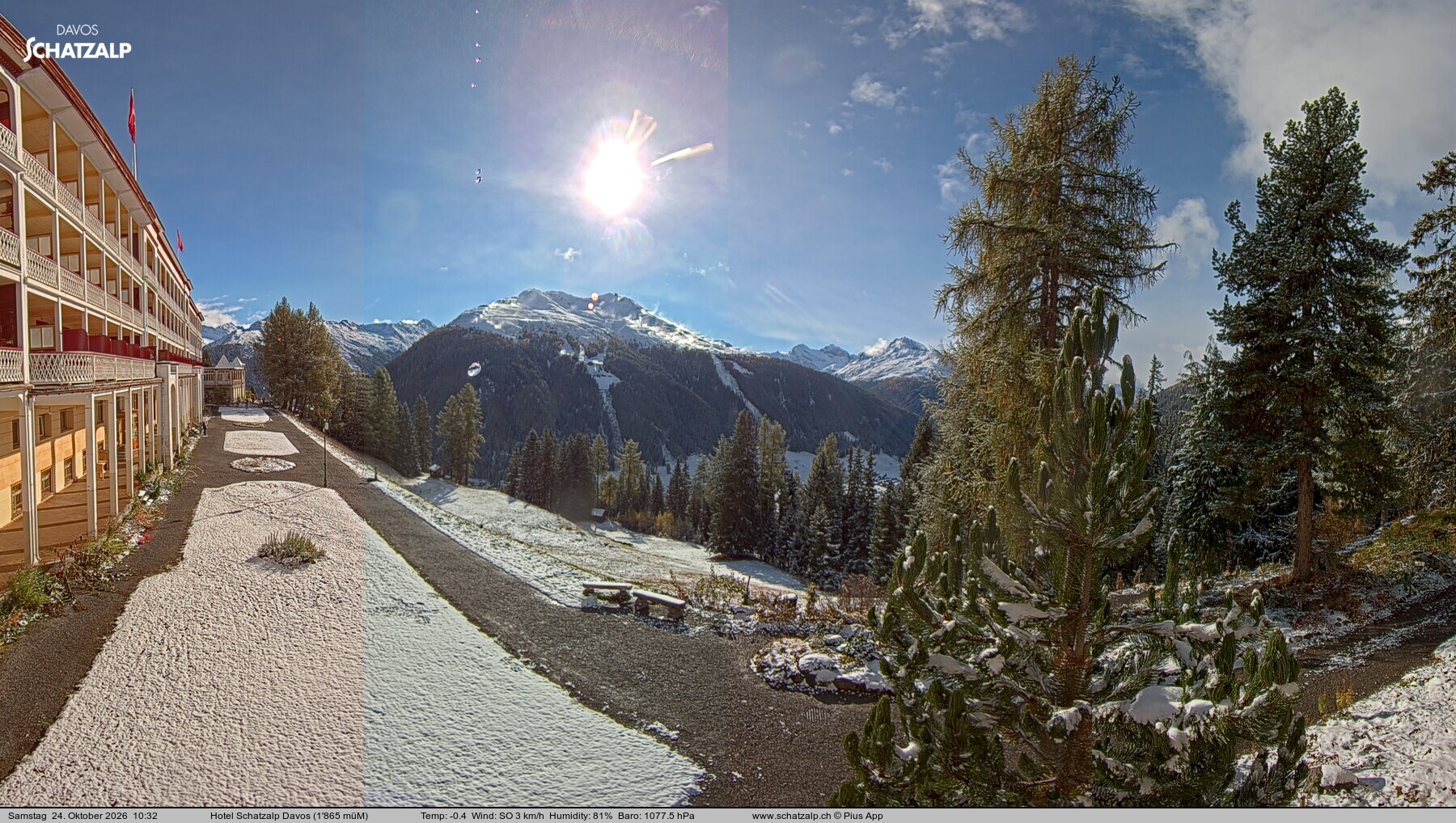 Archived image Webcam Schatzalp Hotel, Davos