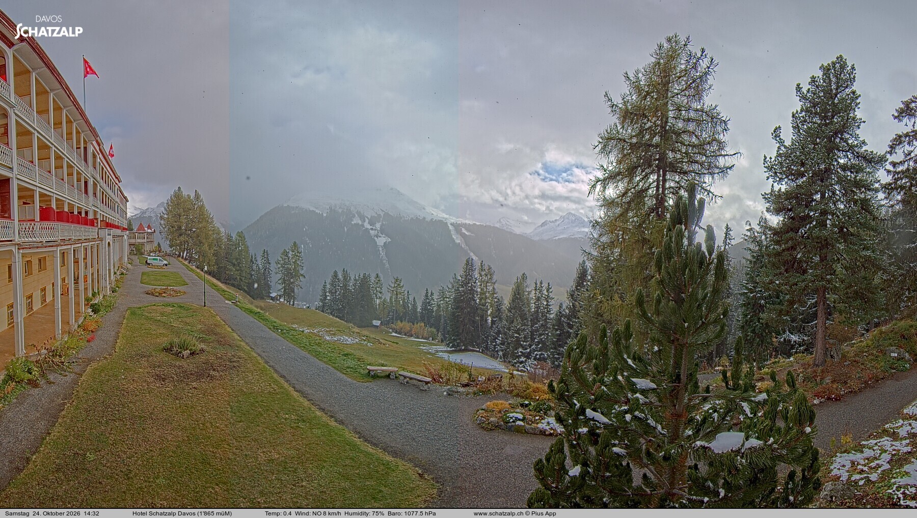 Archived image Webcam Schatzalp Hotel, Davos