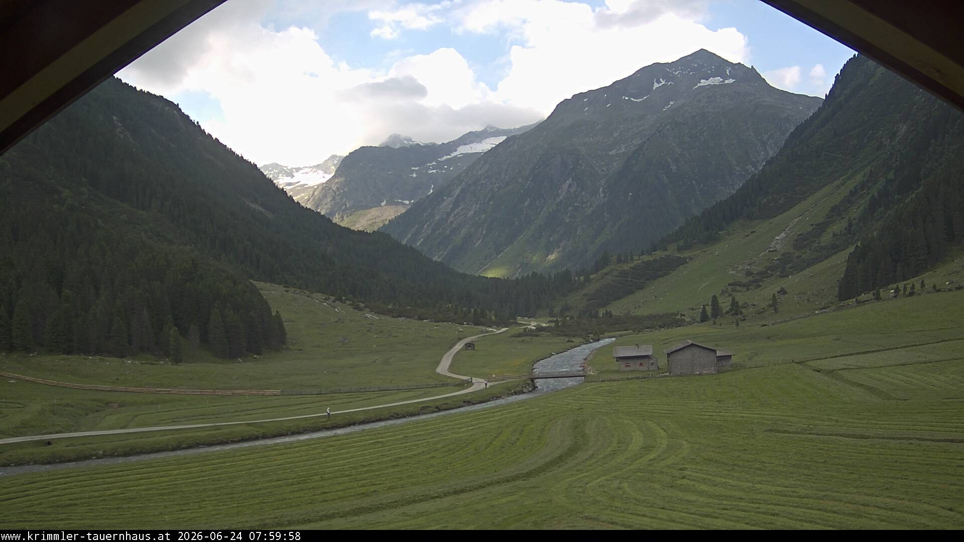 Archiv Foto Webcam Krimmler Tauernhaus Süd (1.622 Meter)