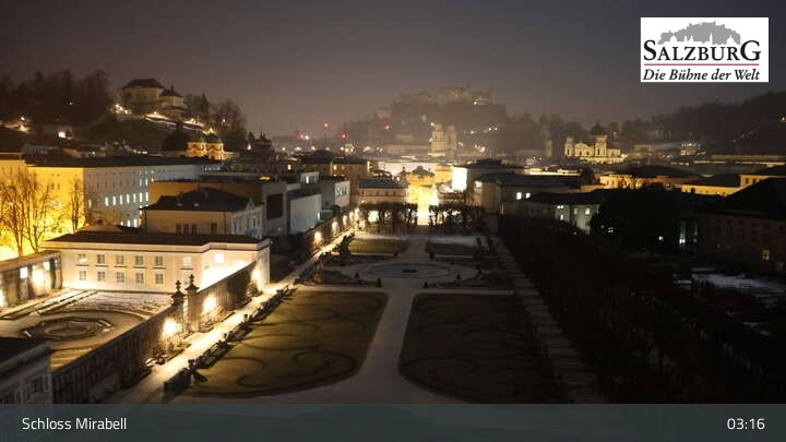 Archiv Foto Webcam Salzburg: Schloss Mirabell