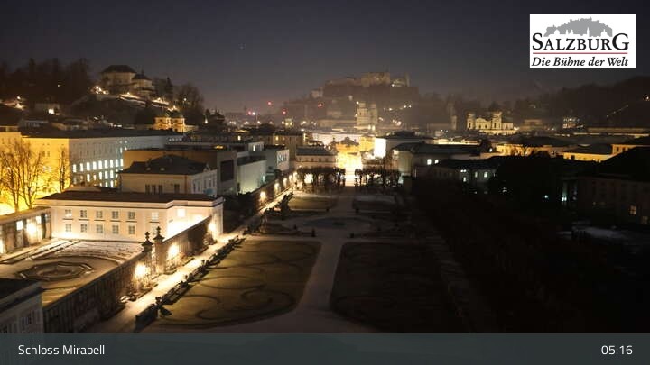 Archiv Foto Webcam Salzburg: Schloss Mirabell